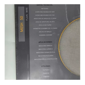 Malla Acero Inoxidable Mesh 50