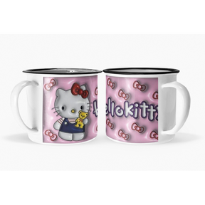 Taza Lechero Enlozado Hello Kitty  Efecto 3D...